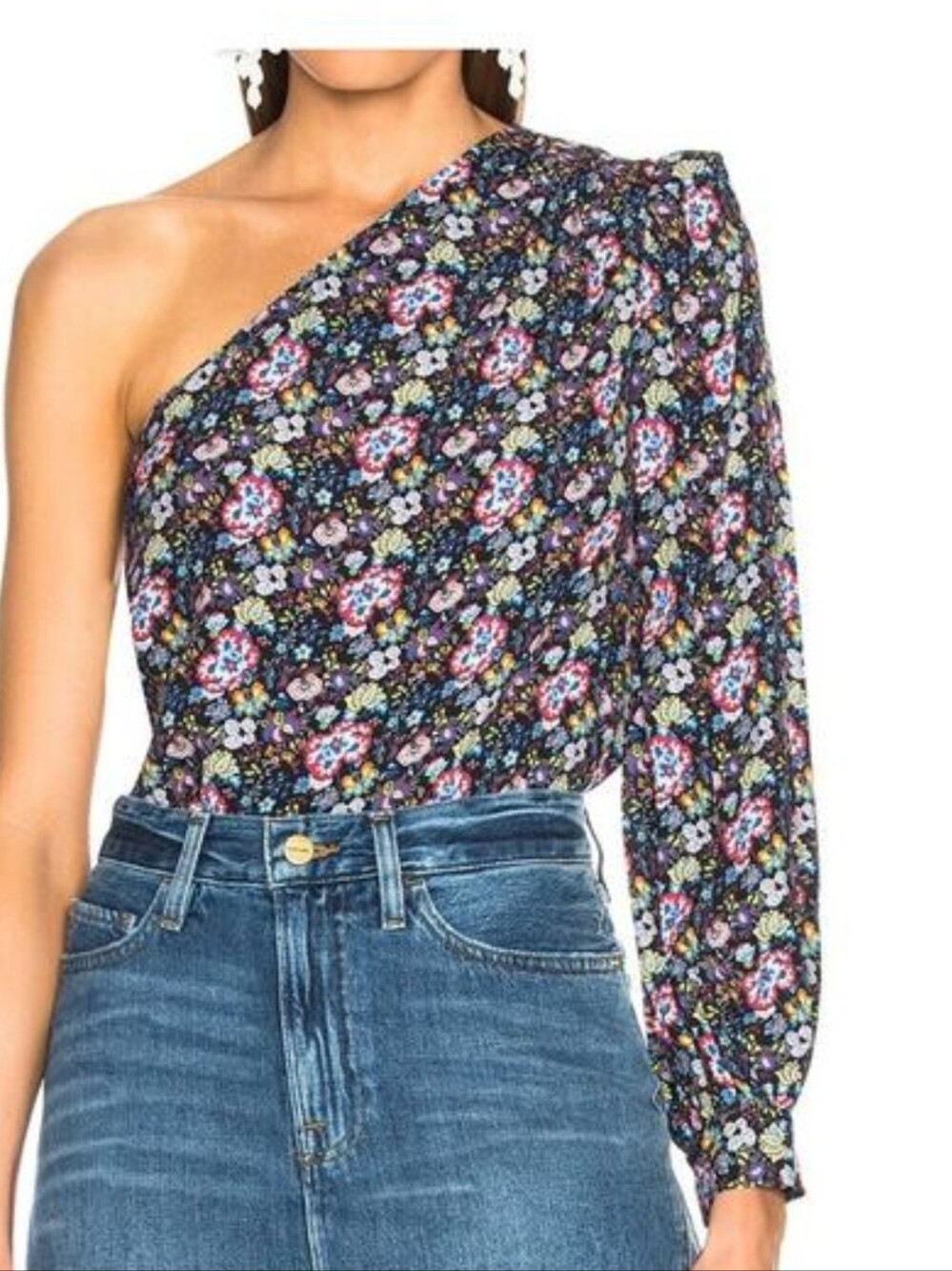 Frame Floral One Shoulder Top